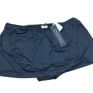Dreamsuit Women's Black Slimming Control Swim Bikini Skirt - Size 16 - NWT